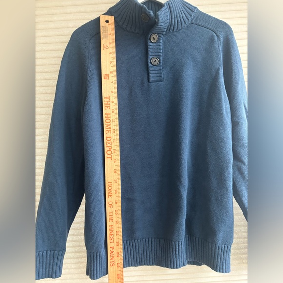 J.Crew 100% Cotton Knit Half-Button Mens Blue Sweater Size M - Picture 5 of 8